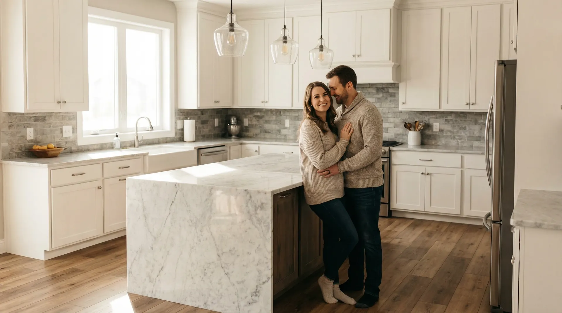 Homeowners relaxing in a beautifully remodeled living space — Viking Solutions general contracting in St. George, Utah