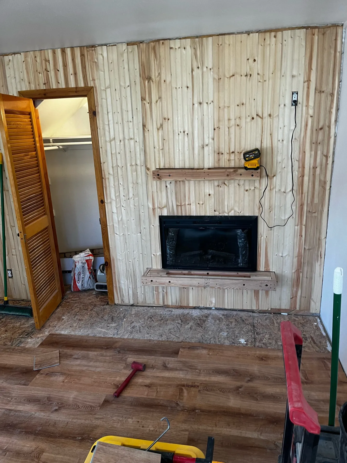 Brian Head studio remodel finished — living area with new flooring and fresh paint