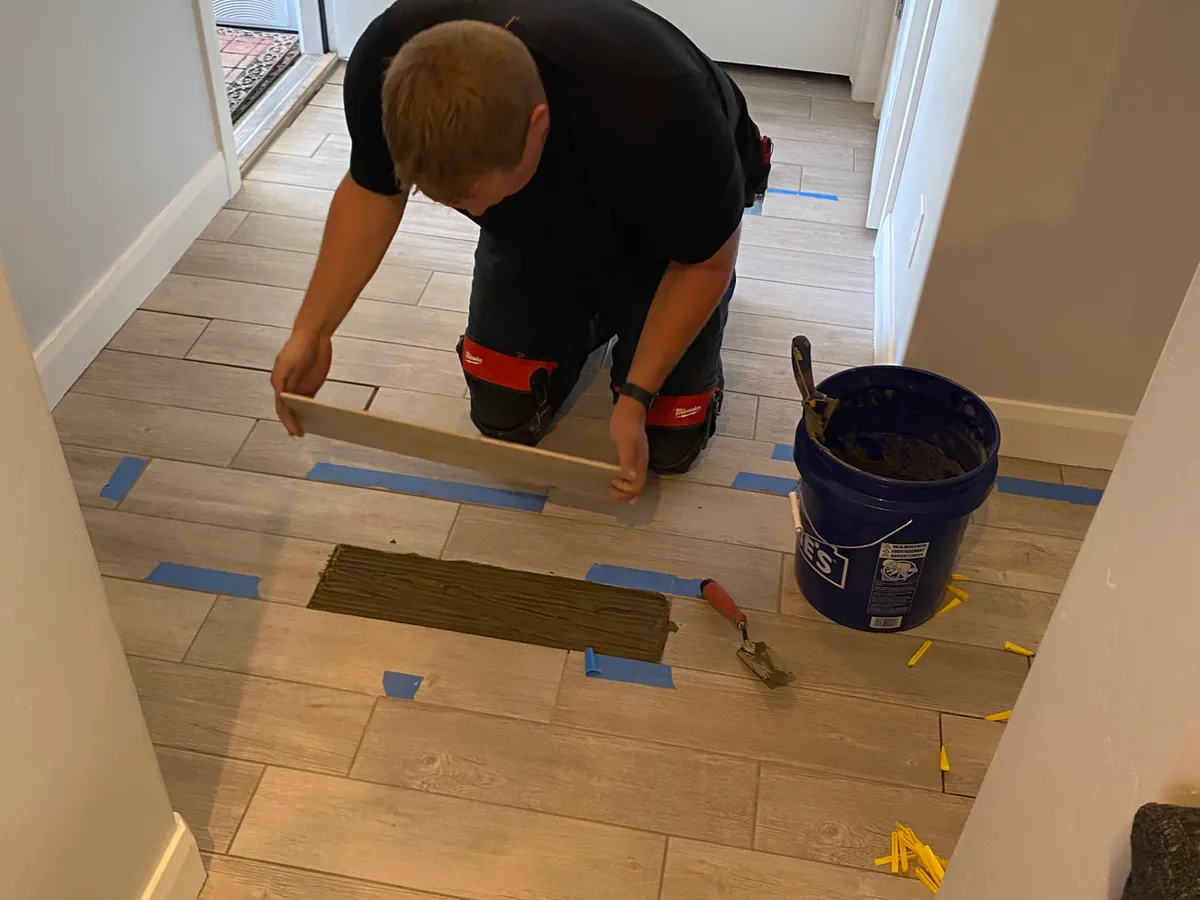 Viking Solutions tile installation in progress — St. George, Utah